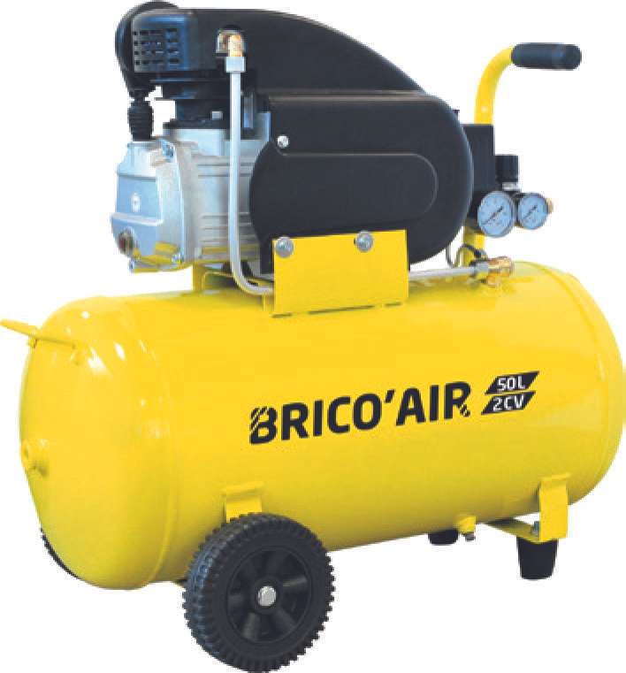 Compresseur moteur Brico Air - 50L, 2CV, 230V