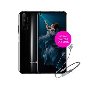Smartphone 6.26" Honor 20 - 128 Go, 6 Go de RAM + Écouteurs Honor Sport Pro + Coque + Etui