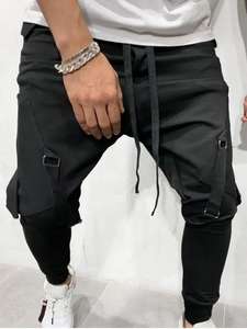 Pantalon de Jogging élastique long - Noir, Taille M à 2XL