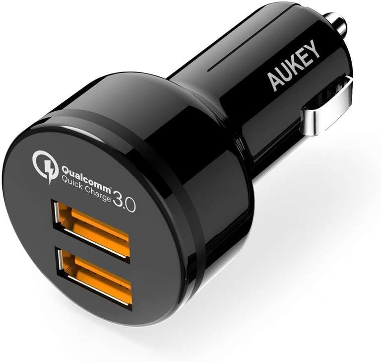 Chargeur allume cigare Aukey CC-T8 - 2 USB, Quick Charge 3.0, 36W (Via Coupon - Vendeur Tiers)