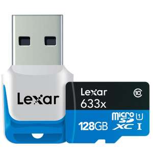 Carte microSDXC Lexar 128 Go Classe 10 UHS-I + Lecteur USB 3.0