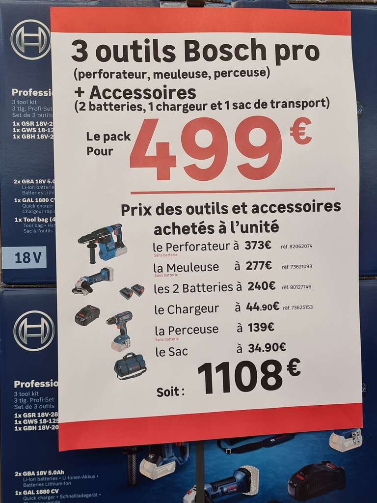 Pack outils Bosch Professional (3 outils plus accessoires) - Vitry-sur-Seine (94)