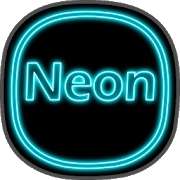Sélection de pack d'icônes gratuit sur Android - Ex : Neon Icon Pack Light Blue Theme