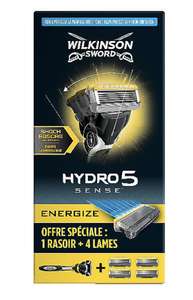 Rasoir Wilkinson Hydro 5 Sense energize + 4 lames