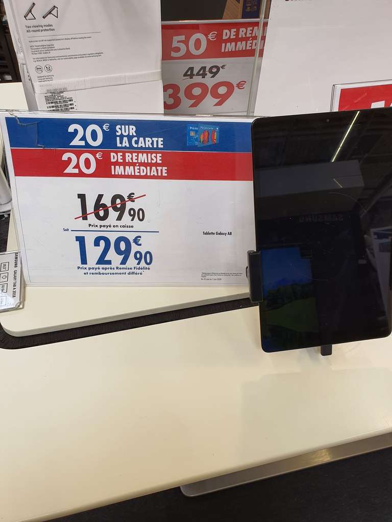 Tablette Tactile 8" Samsung Galaxy Tab A - WiFi, 2 Go de RAM, 32 Go (Via 20€ sur la Carte de Fidélité) - Aulnay-sous-Bois (93)