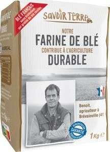 Paquet de farine de blé Savoir Terre Agriculture Durable T55 (1 kg)