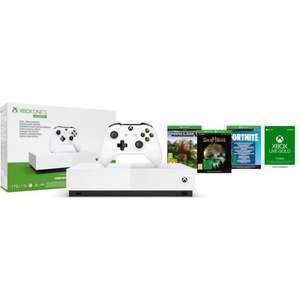 Console Xbox One S All Digital (1 To) + Minecraft + Sea of Thieves + Fortnite + 1 Mois au Xbox Live Gold