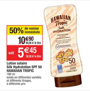 Lotion solaire hydratante Hawaiian Tropic Silk Hydration - SPF 50, 180 ml
