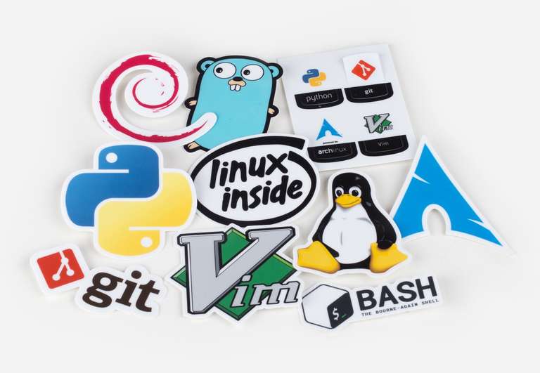 Lot de 10 Stickers découpés Unix