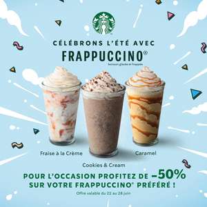 50% de réduction sur les Frappuccino Starbucks