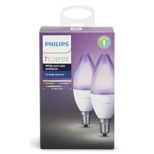 Pack de 2 ampoules connectées Philips Hue White & Color flamme E14