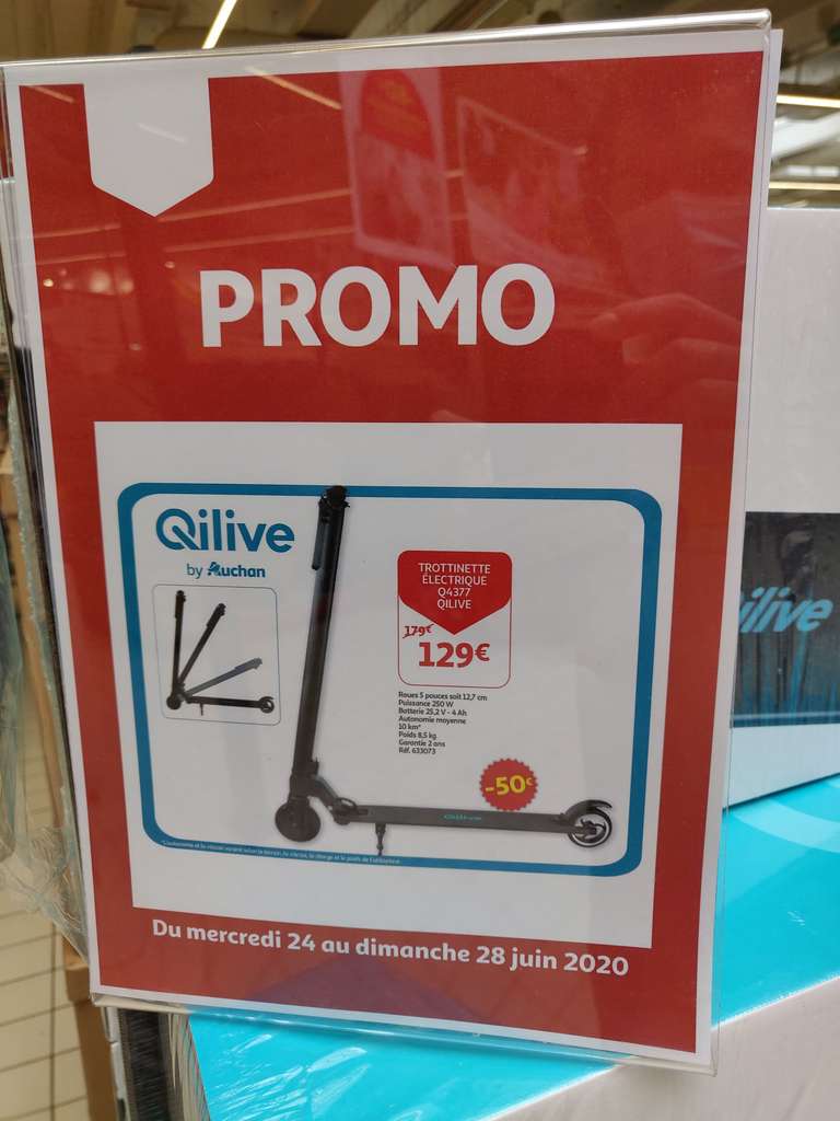 Trottinette électrique Qilive by Auchan - 250W (Frontaliers Luxembourg)