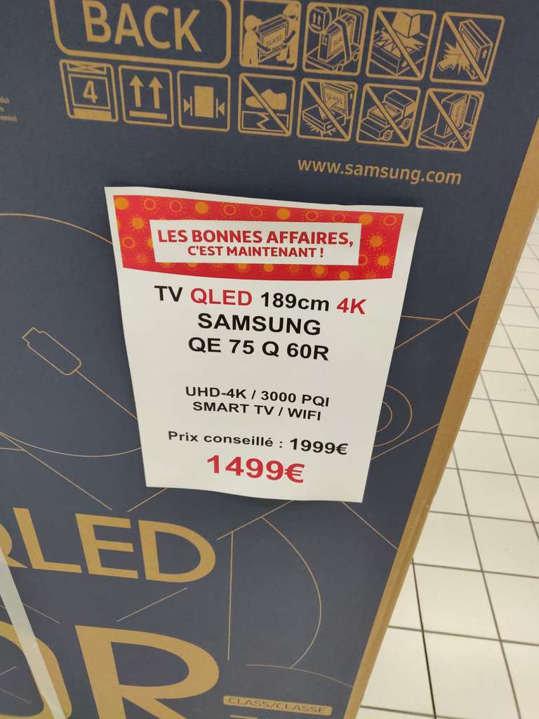 TV QLED 75” Samsung QE75Q60R - 4K UHD (Frontaliers Luxembourg)