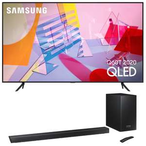 TV 85" Samsung QE85Q60T 2020 (QLED, 4K UHD, HDR 10+, Smart TV) + Barre de son Samsung HW-Q60R (360W) - Via ODR de 259.90€