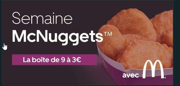 Boîte de 9 Nuggets à 3€ - McDonald's Saint-Ouen-l'Aumône (95)