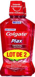 Lot de 2 bains de bouche Colgate Plax Original, Soft Mint ou Ice - 2 x 500 ml (via 4.88€ sur la carte de fidélité)