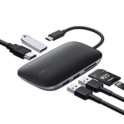 Hub USB 3.0 / HDMI / lecteur de cartes SD & microSD / USB type-C Aukey (vendeur tiers)
