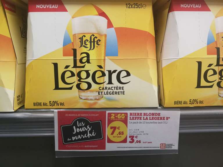 Lot de 2 Packs de bières blonde Leffe La Légère (24 x 25cl) - La Chapelle-Basse-Mer (44)