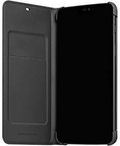 Coque de protection OnePlus 6 Flip Cover - en cuir, noir