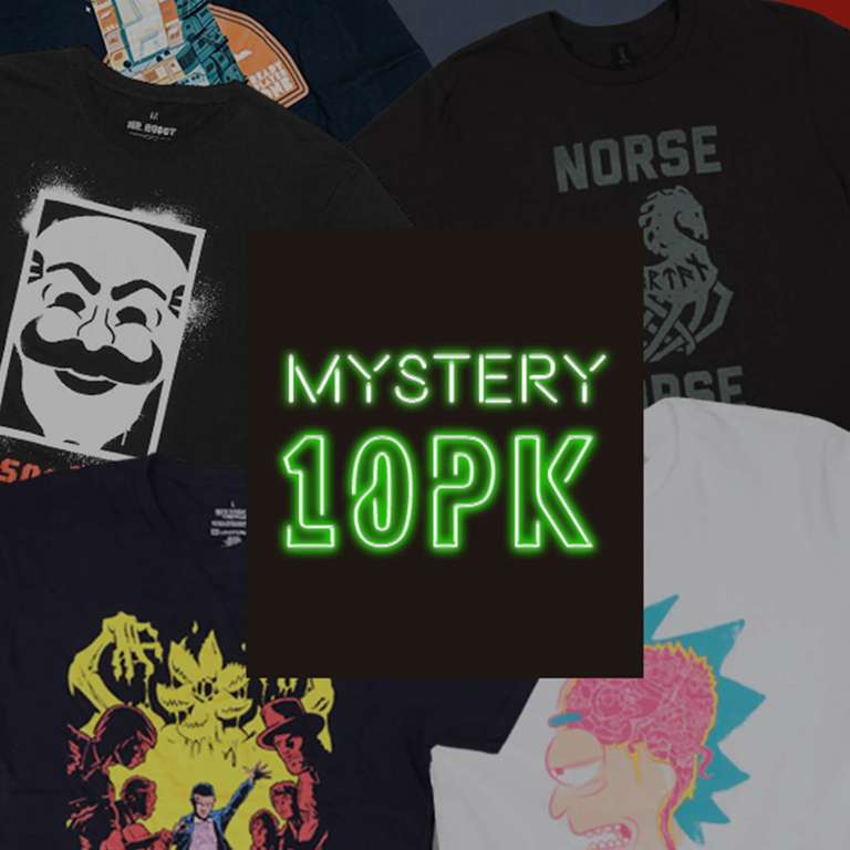 Lot de 10 T-Shirts Geek Mystère + figurine Cryptozoic DC Bombshell (18 cm)