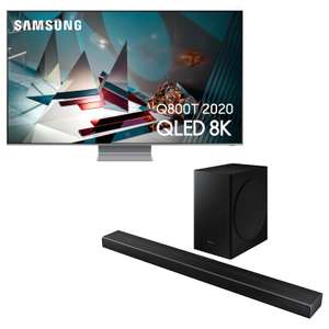 TV 65" Samsung QE65Q800T (QLED, 8K, 100 Hz / Traitement 200 Hz, HDR 2000, Smart TV) + Barre de son HW-Q60T (360W) - Via ODR de 1000€