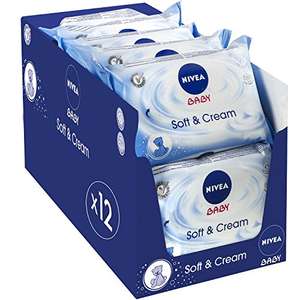 Lot de 12 paquets de 63 Lingettes pour bébés Nivea Soft & Cream - 756 lingettes