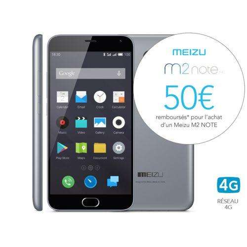 Smartphone 5.5" Meizu M2 Note 4G (via ODR 50€) - 16 Go