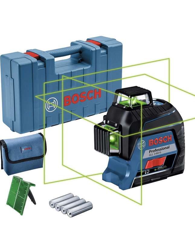 [Prime DE] Niveau Laser 3 lignes Bosch GLL 3-80 G - jusqu'à 30m, avec Mallette