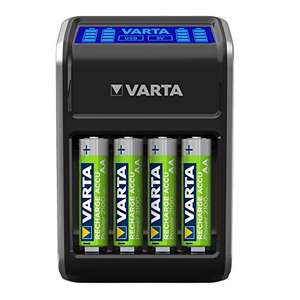 Chargeur de Piles Varta LCD Plug - Ecran LCD, pour piles AAA/AA/9V, Port USB, 4 piles AA incluses