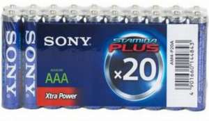 Lot de 20 Piles Alcalines Sony Xtra Power - LR03 AAA ou LR06 AA