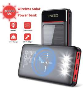 Batterie externe à recharges solaire Aikove - 26800mAh (Vendeur tiers)