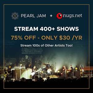 Abonnement Annuel de Pearl Jam : + de 400 concerts audio et vidéos, + d'autres artistes (Dématérialisé, nugs.net)