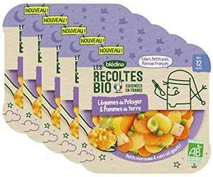Repas Blédina Les Récoltes Bio pour bébé dès 12 mois - Légumes du Potager & Pommes de terre - 5 x 230g (Via Abonnement)