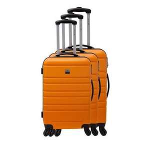 Lot de 3 valises Rigides ABS 4 Roues - 55, 65 & 70cm, Orange ou jaune