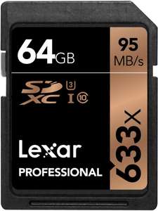 Carte mémoire SDXC Lexar Professional 633x (jusqu'à 95 Mo/s) - 64 Go