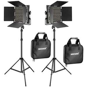 Pack de 2 lumières LED dimmables pour studio photo Neewer - 2x330 LEDs, 5600K, avec sacoche et support (vendeur tiers)