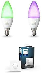 Pack de 2 Ampoules conenctées Philips Hue White and Color e14 + Smart Button