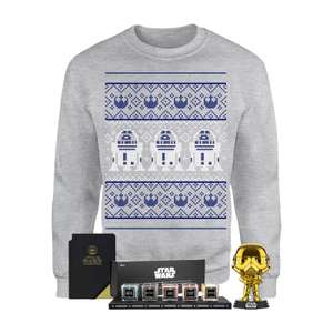Lot de Noël Star Wars : 1 Pull de Noël (du S au XXL) + 1 lot de 5 bougies Star Wars + 1 Pop + 1 Notebook officiel
