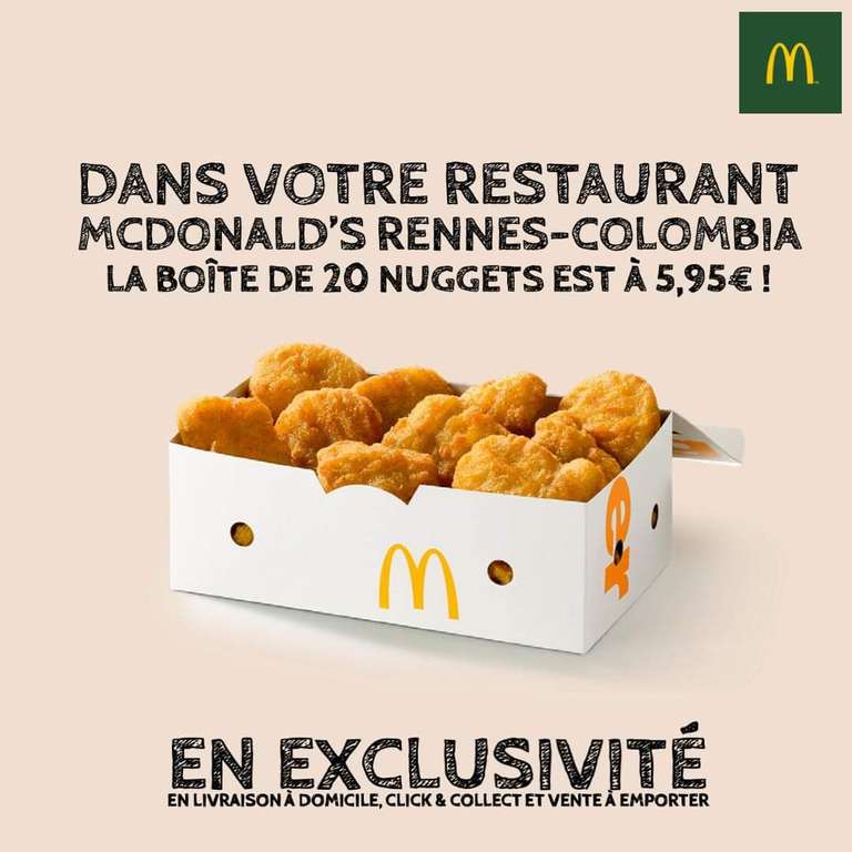 La boîte de 20 nuggets à 5.95€ - Rennes (35)