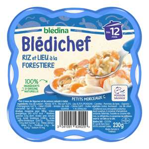 Pack de 9 barquettes de Blédichef - Riz et lieu à la forestières (9 x 230 g)