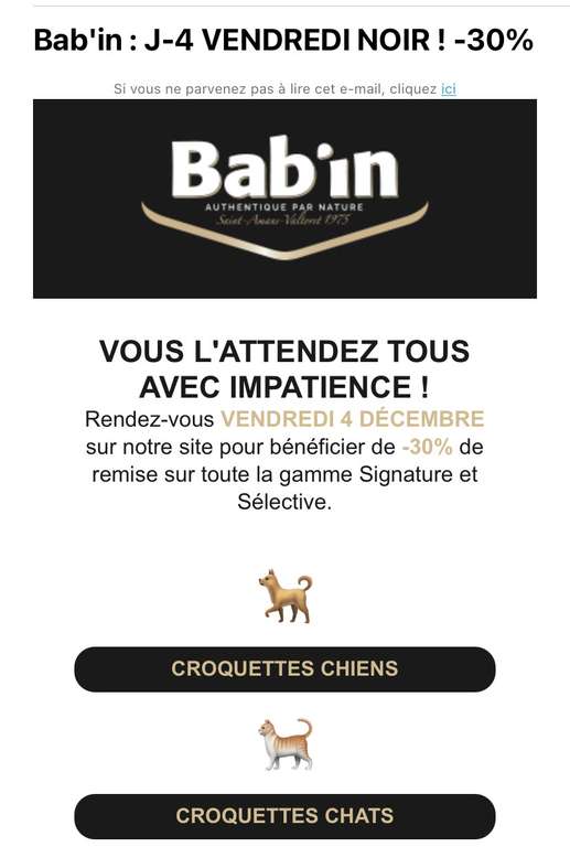 30% de réduction sur tout le site (croquettes chats & chiens) - BabIn-Nutrition.com