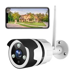 Netvue Caméra de Surveillance Extérieure, 1080P FHD WiFi compatible Alexa avec Vision Nocturne (Vendeur tiers)