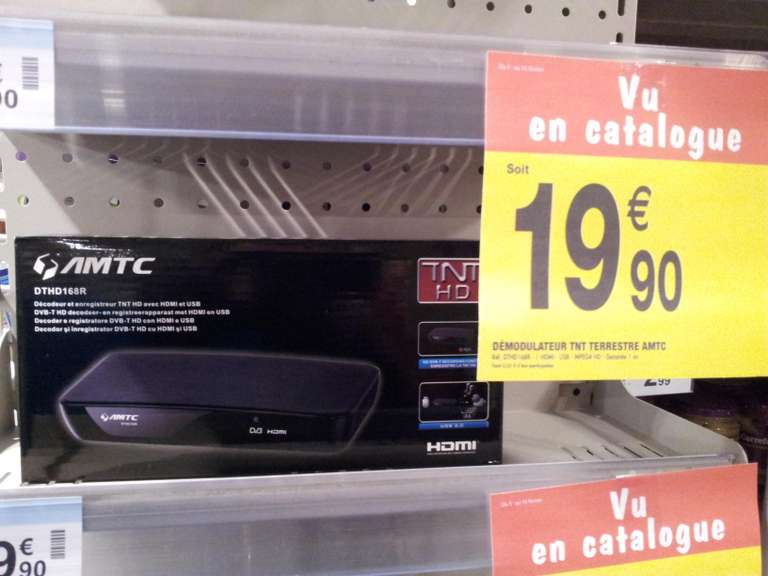 Récepteur numérique TNT HD AMTC DTHD168R (HDMI/USB)