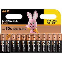 2 packs de 12 piles alcalines AA Duracell Plus