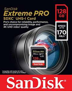 Carte mémoire SDXC SanDisk Extreme Pro - 128Go, U3, V30