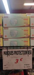 Paquet de 50 Masques de protection (non médical) - H Market Pontault Combault (77)
