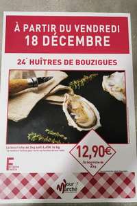 2 kg d'huitres de Bouzigues - J2M Vienne (38)