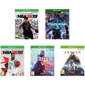 Pack de 5 Jeux Xbox One : Anthem + NBA 2K19 + NBA 2K18 + Battlefield V + Crackdown 3