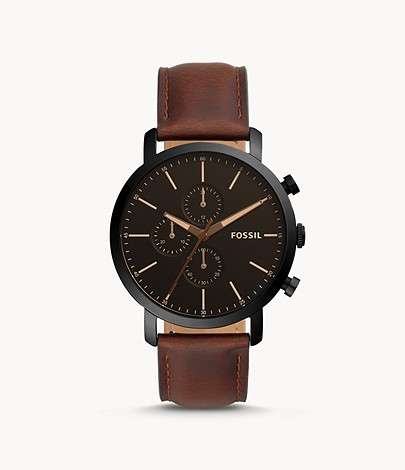 Sélection de produits en promotion - Ex : Montre Luther chronographe en cuir brun