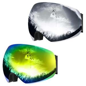 Masque de ski Omorc - UV400, Anti-buée, Vision 180°, Compatible casque, Bleu ou Gris (Vendeur tiers)
